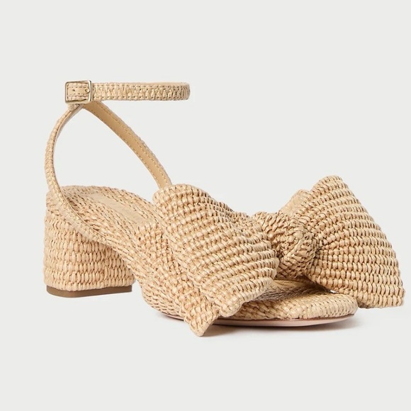 NWOT Loeffler Randall Carmen Natural Bow Sandal size 8.5 - Picture 1 of 7